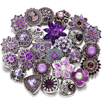Haute Qualité Bijoux BRICOLAGE Cristal Strass Fleur 18mm 20mm Bouton Pression En Métal
