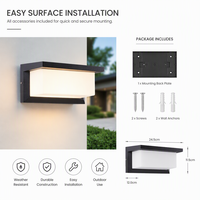 Applique murale LED extérieure moderne IP65 étanche 20W, éclairage haut/bas pour porche, jardin, villa, cour, couloir, façade