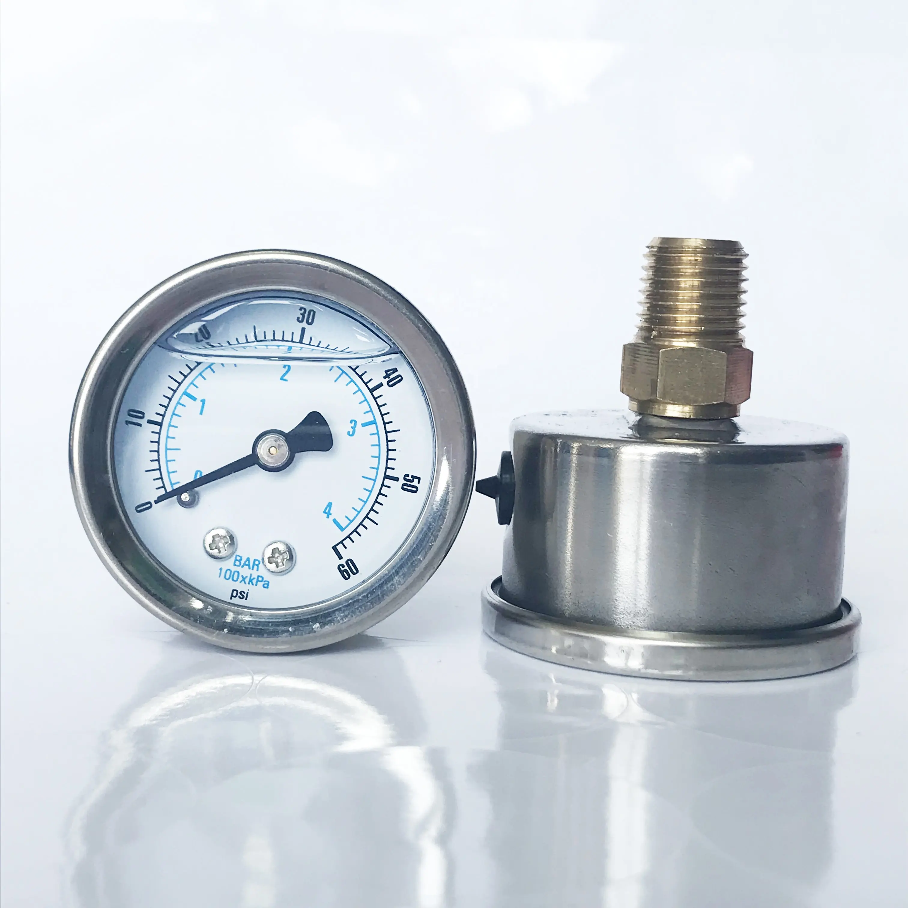 Dial size 40mm 4bar 60psi oil pressure gauge back connection 1/4NPT