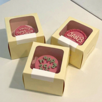 Impression de logo personnalisé, boîte à gâteau en papier recyclé, emballage, mini boîte à gâteau au fromage avec fenêtre transparente