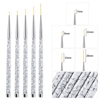 Vente en gros de pinceaux à ongles avec manche en marbre, pinceau à ongles ultra fin, dessin à rayures françaises, peinture au trait, stylo à fleurs