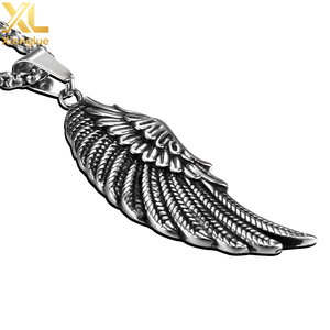 New Arrival Fashion Stainless Steel <b>Chain</b> Jewelry Feather Pendant <b>Necklace</b> for Men and <b>Boy</b> - Product Image 2