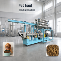 Machine à nourriture pour chiens et chats de grande capacité, 100 kg à 6 tonnes par heure, ligne de production de nourriture pour animaux de compagnie extrudée et soufflée multifonctionnelle