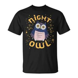 T-shirt Nuit étoilée pour observateurs de chauves-souris nocturnes – Catégorie promotionnelle - Product Image 1