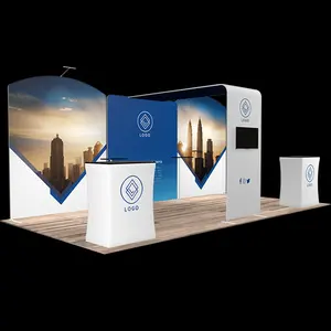 China Factory 10x20 tradeshow pop up tension fabric display stand booth display exhibition booth