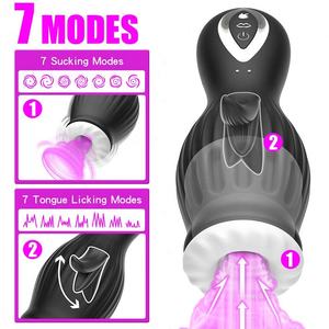 Girlspower elettrico lingua Trainer 7 frequenza rotazione masturbatore con leccare e succhiare vibrazioni del drago di aspirazione per le donne - Product Image 2