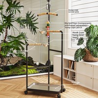 Support de perchoir en triangle pour oiseaux d'intérieur Structure stable de qualité supérieure Base antidérapante Sûr