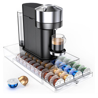 Support à capsules de café en acrylique transparent pour Nespresso Vertuo, support de comptoir pour machine à café, capacité de 40 capsules
