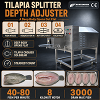 Conserverie de Poisson Fendeuse de Poisson Acier Inox Alimentaire Profondeur de Coupe Réglable pour Tilapia Ouverture Dorsale
