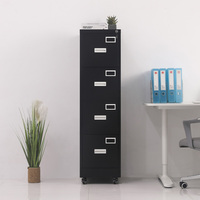 Elegante Archivador Vertical de Acero Laminado en Frío con Cerradura, 4 Cajones, Tamaño A4, Mueble Metálico de Almacenamiento para Oficina