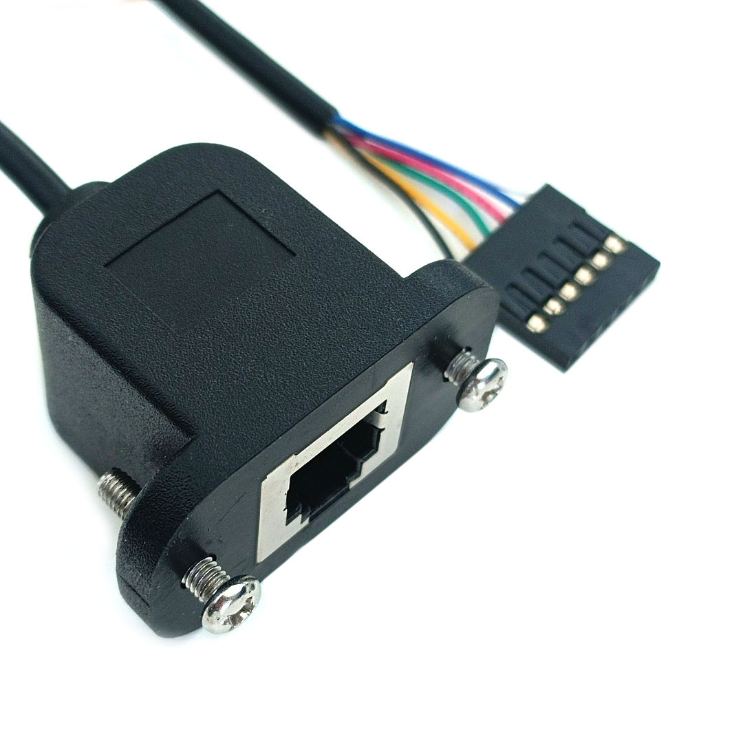 Conector hembra RJ12 negro a zócalo de 2.54 mm 6P