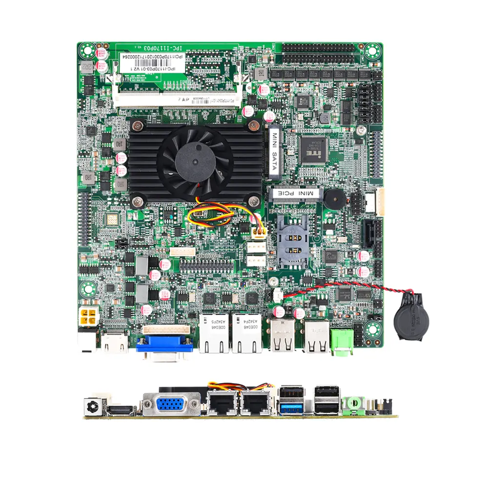 J1900 DDR3L Intel Bay Trail ใช้พลังงานต่ำมาตรฐาน MINI-ITX เมนบอร์ดอุตสาหกรรมแบบฝังตัว