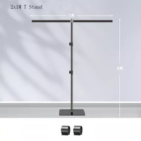Système de support en forme de T 200x100cm, kit de support pour bijoux, kit de fond de photographie, cadre de fond pour accessoires de studio