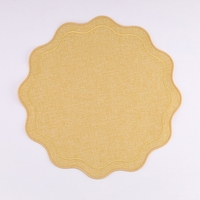 Nouveau set de table rond en polyester brodé, écologique et luxueux, pour la décoration de table estivale