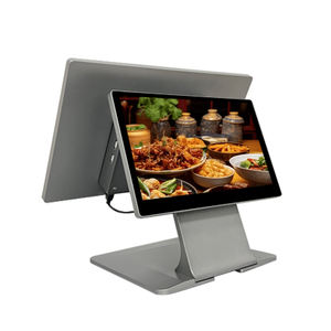 Máquina POS Android de doble pantalla de 15.6 y 11.6 pulgadas, caja registradora táctil delgada con NFC - Product Image 1