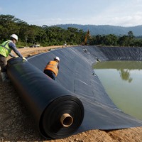 Géomembrane HDPE certifiée ISO 30 mil, revêtement imperméable durable pour réservoirs d'irrigation agricole et bassins