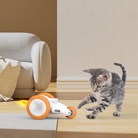 Juguete Automático para Gatos con Plumas, Sensor de Movimiento Inteligente Incorporado, Anti-Atascos de Pelo, Rueda Desmontable, Diseño de Caja de Dibujos Animados, Material ABS, Venta al Por Mayor