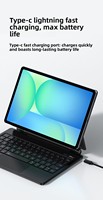 Casing Tablet Baru untuk Tab S9+ 12.4" dengan Keyboard Plastik Nirkabel RGB Backlit Sistem Scissor Switch, Touchpad, Tombol Multimedia, USB Type-C