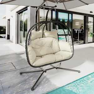 Jardin Teardrop Hamac Egg Kids Egg Swing Chaise suspendue avec capuche - Product Image 4
