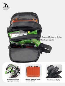 Coffre de pêche multifonctionnel personnalisé sac à bandoulière en polyester imperméable tige d'insertion pour le stockage des appâts de pêche - Product Image 3