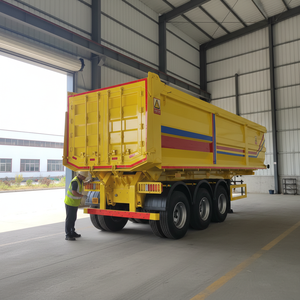 Semi-<span class=keywords><strong>remorque</strong></span> benne arrière sur mesure à 4 essieux 62 CBM, châssis robuste, plancher résistant à l'usure pour le transport <span class=keywords><strong>de</strong></span> marchandises en vrac portuaires - Product Image 4