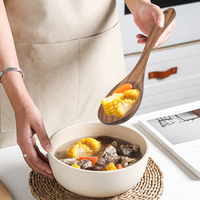 Ensemble d'ustensiles de cuisine réutilisables en bois antiadhésifs de qualité alimentaire 6 pièces Ustensiles de cuisine en bois d'acacia et de teck