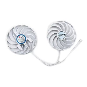 พัดลมระบายความร้อนสีขาว2ชิ้นพัดลมจีพี <span class=keywords><strong>RX6750</strong></span>เอเอ็มดี4Pin FDC10U12D9-C สำหรับแฟนการ์ดแสดงผล D6แซฟไฟร์ <span class=keywords><strong>RX6750</strong></span>เกอร์12กรัม - Product Image 4
