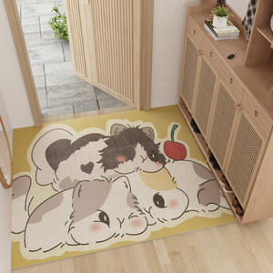 พรมเช็ดเท้ารูปแมวการ์ตูน รูปสี่เหลี่ยมผืนผ้า กันลื่น สำหรับทางเข้าบ้าน พรมปูพื้นห้องครัว ลายสัตว์น่ารัก สีอ่อน ลายแร็กดอล สีเทาเข้ม ลายแทบบี้ - Product Image 5