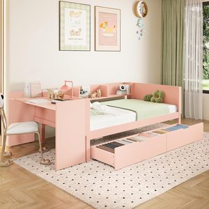 Ensemble de chambre à coucher complet pour la maison, <span class=keywords><strong>lit</strong></span> queen/king avec rangement, design à panneaux, tiroirs coulissants faciles, <span class=keywords><strong>lit</strong></span> <span class=keywords><strong>en</strong></span> bois massif - Product Image 3