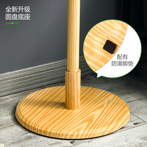 Porte-manteau en bois massif, simple et pratique, pour vêtements, sur pied, vertical, pour chambre à coucher, amovible, rangement domestique - Product Image 4