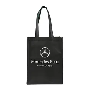 Wholesale custom logo for promotional printing matters durabble X cross stitching 100gsm black pp non woven shopping bag