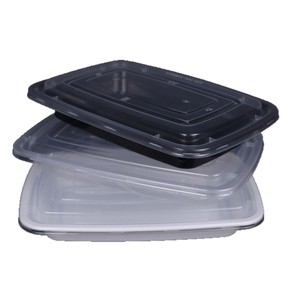Disposable <b>Lunch</b> Box 500ml Rectangular With Lid Takeout Packaging American Style Food Container - Product Image 3