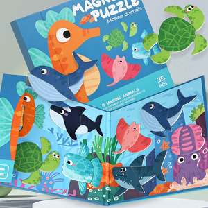 Livre d'activités Montessori en bois personnalisé en gros, puzzle magnétique dinosaure, cadeau pour tout-petits, idéal pour les voyages en avion - Product Image 5
