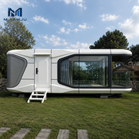 Maison en conteneur d'acier moderne de luxe avec murs en verre panoramiques pour hôtel et usage extérieur