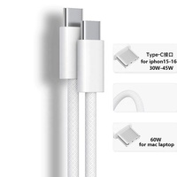 Para iPhone 16-15 Cable USB de carga rápida Tipo-C a Tipo-C 30W-45W-60W PD para datos de teléfonos móviles y portátiles Mac