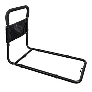 ราวจับข้างเตียงแบบปรับได้สำหรับผู้สูงอายุ ตั้งครรภ์ ผู้พิการ ปรับความสูงได้ อลูมิเนียมอัลลอยสีดำ พร้อมถุงเก็บของ ใช้ในบ้าน - Product Image 2