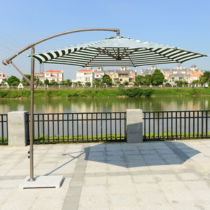 Large Side Hanging <strong>Umbrella</strong> With Marble <strong>Base</strong> for Outdoor Garden Courtyard Use Banana Style <strong>Patio</strong> Shade - Product Image 1