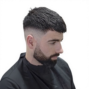 Sistema Protesico di Capelli Corti di Alta Qualità in Capelli Umani Indiani Vergini con Base in Seta Toupet Naturale Invisibile da <span class=keywords><strong>Uomo</strong></span> - Product Image 1