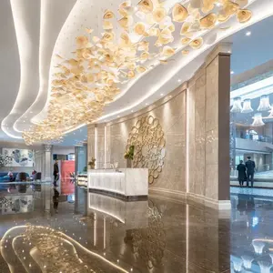 ANNO cam üflemeli avize altın özelleştirilebilir büyük lüks otel lobisi avizesi
