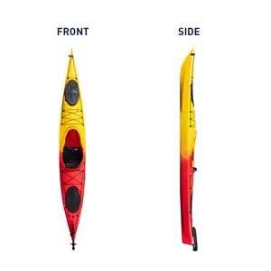Kayak deportivo individual con material de LLDPE y sistema de timón, canoa de plástico, 4,2 m, gran oferta