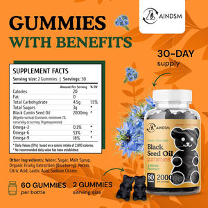 Gummies à l'huile de nigelle, soutien immunitaire, gummies à l'huile de cumin noir, complément oméga, gummies à l'huile de nigelle - Product Image 6