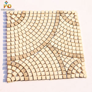 Mosaïque de marbre beige courbée pour la décoration des murs et des sols, design moderne à motif ondulé, murs et sols extérieurs - Product Image 1