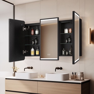 Armadietto a Specchio a Tre Ante con Luci a LED Dimmerabili, Mobile Portafarmaci per Bagno d'<span class=keywords><strong>Hotel</strong></span>, Nuovo Design di Fabbrica - Product Image 2