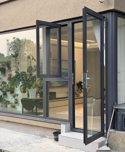 Fenêtre à battant horizontal en aluminium à rupture de pont thermique, épaisseur 1,2 mm, double vitrage trempé insonorisé pour salon et hôtel - Product Image 1
