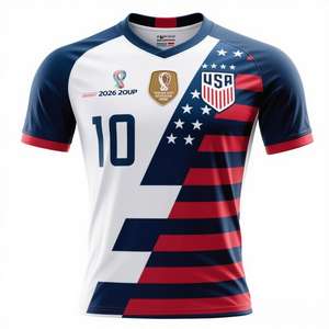कस्टम यूएसए प्रशंसक फुटबॉल जर्सी विश्व फुटबॉल कप 2026 गर्म कपड़े ट्रैकसूट प्रशिक्षण पहनने के लिए - Product Image 1