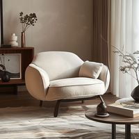 Fauteuil de relaxation moderne italien en coton réglable pour appartement, salle à manger, salon, balcon, extérieur, hôtel, villa - Garantie 5 ans