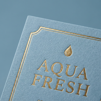 Etiquetas Premium Personalizadas para Botellas de Agua con Lámina Dorada "AQUA FRESH", Pegatinas de Lujo para Botellas de Vidrio, Empaque de Agua Mineral
