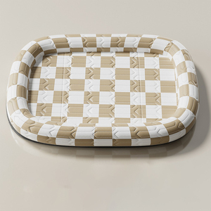 SUREWALHOME Rectangle Cooling <strong>Dog</strong> Cat <strong>Bed</strong> Ice Silk Cool Pet <strong>Bed</strong> with <strong>Fashion</strong> Checked Pattern Non-slip <strong>Dog</strong> <strong>Beds</strong> - Product Image 5