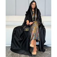 Abaya de Golf Noire Musulmane Islamique avec Ensemble Intérieur Dubaï, Ensemble Abaya 2 Pièces