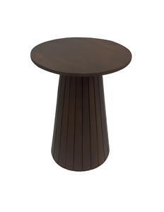 Elegant Mango Wood Round <b>Side</b> <b>Table</b> Handmade Fluted Pedestal Design Accent Furniture For Living Room Bedroom <b>Sofa</b> Corner Decor - Product Image 6